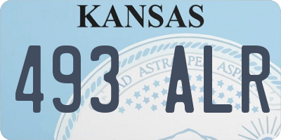 KS license plate 493ALR