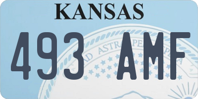 KS license plate 493AMF