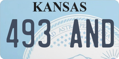 KS license plate 493AND