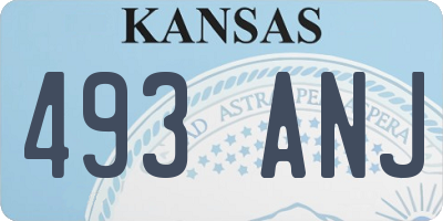 KS license plate 493ANJ