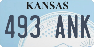 KS license plate 493ANK