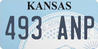 KS license plate 493ANP