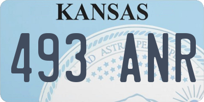 KS license plate 493ANR