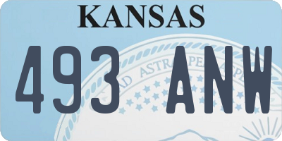 KS license plate 493ANW
