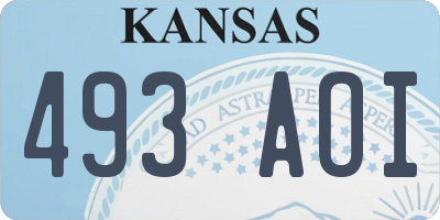 KS license plate 493AOI