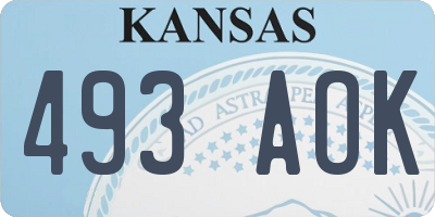 KS license plate 493AOK