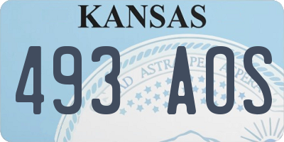 KS license plate 493AOS