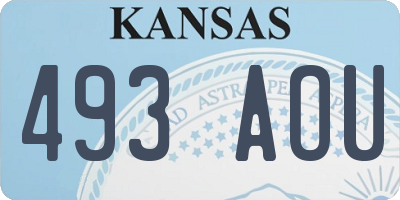 KS license plate 493AOU