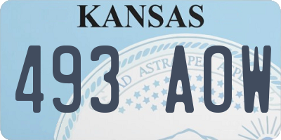 KS license plate 493AOW