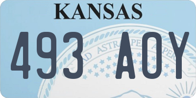 KS license plate 493AOY