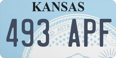 KS license plate 493APF