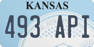 KS license plate 493API
