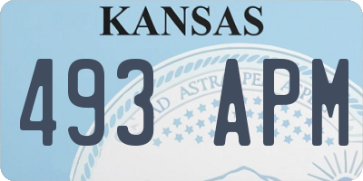 KS license plate 493APM