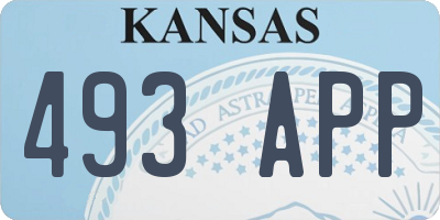 KS license plate 493APP