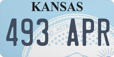 KS license plate 493APR