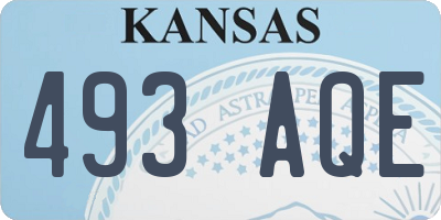 KS license plate 493AQE
