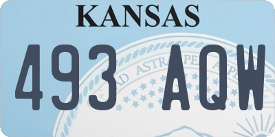 KS license plate 493AQW