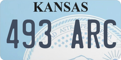 KS license plate 493ARC