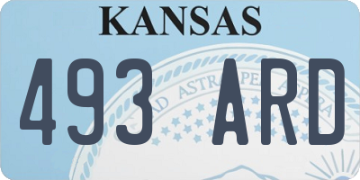 KS license plate 493ARD
