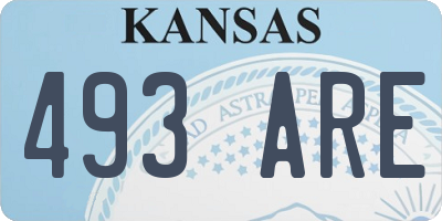 KS license plate 493ARE