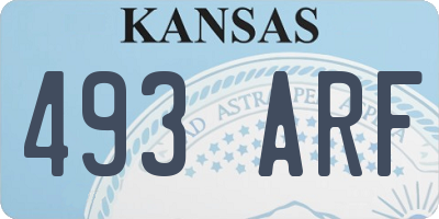 KS license plate 493ARF