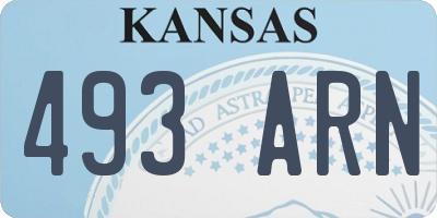 KS license plate 493ARN