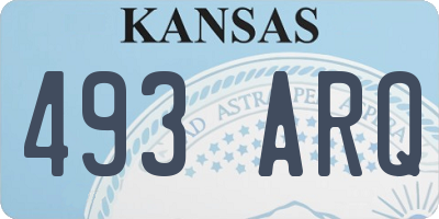 KS license plate 493ARQ