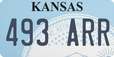 KS license plate 493ARR