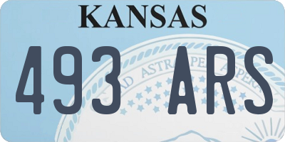 KS license plate 493ARS