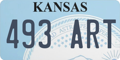 KS license plate 493ART