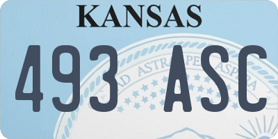 KS license plate 493ASC