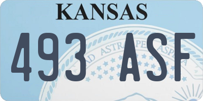 KS license plate 493ASF