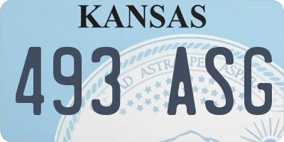 KS license plate 493ASG