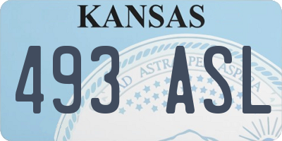 KS license plate 493ASL
