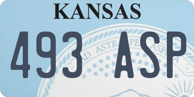 KS license plate 493ASP