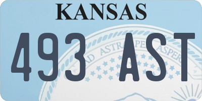 KS license plate 493AST