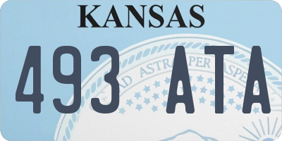 KS license plate 493ATA