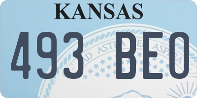 KS license plate 493BEO