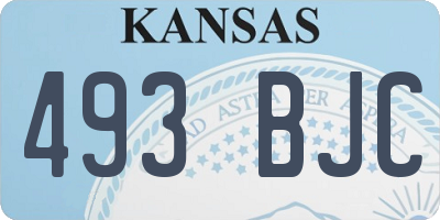 KS license plate 493BJC