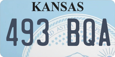 KS license plate 493BQA