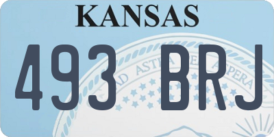 KS license plate 493BRJ