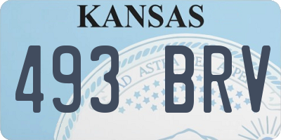 KS license plate 493BRV