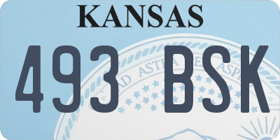 KS license plate 493BSK