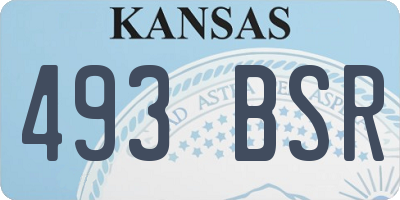 KS license plate 493BSR