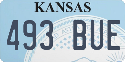KS license plate 493BUE
