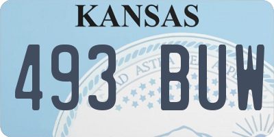KS license plate 493BUW