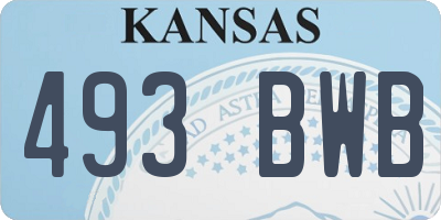 KS license plate 493BWB