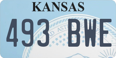 KS license plate 493BWE