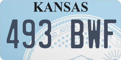KS license plate 493BWF