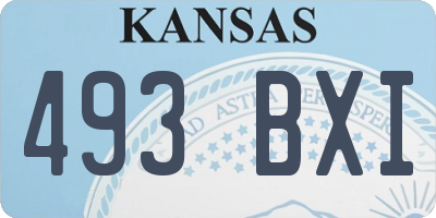KS license plate 493BXI